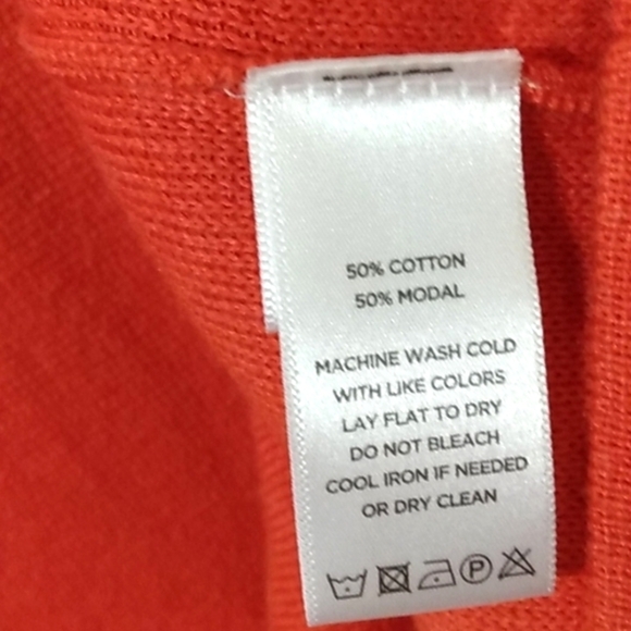 LILLA P SCOOP-NECK ORANGE 3/4 SLEEVE PULLOVER SWEATER SIZE LARGE EUC - Picture 6 of 6